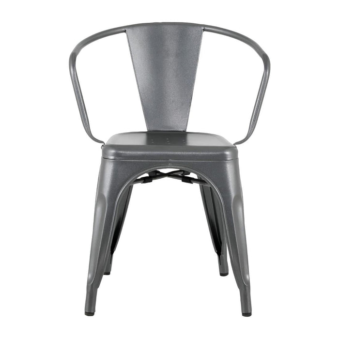 Bolero Bistro Curve Armchairs Gunmetal (4 Pack) Bolero