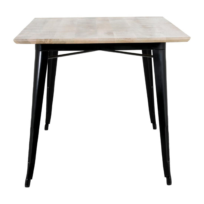 Bolero Bistro Dining Table Mango Wood Top Black Frame 1450mm Bolero