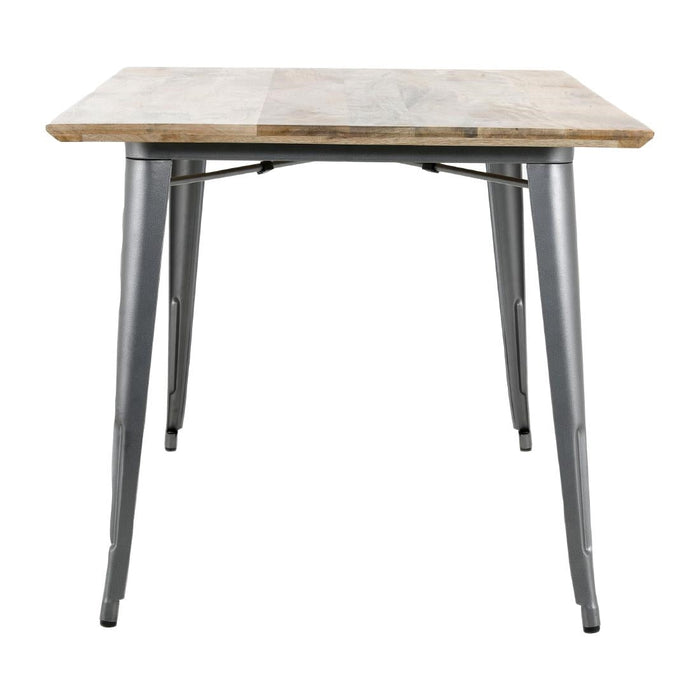 Bolero Bistro Dining Table Mango Wood Top Gunmetal Frame 1450mm Bolero