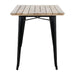 Bolero Bistro Dining Table Slatted Mango Wood Top Black 1200mm Bolero