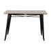 Bolero Bistro Dining Table Slatted Mango Wood Top Black 1200mm Bolero