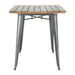 Bolero Bistro Dining Table Slatted Mango Wood Top Gunmetal 1200mm Bolero