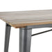 Bolero Bistro Dining Table Slatted Mango Wood Top Gunmetal 1200mm Bolero