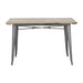 Bolero Bistro Dining Table Slatted Mango Wood Top Gunmetal 1200mm Bolero