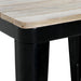 Bolero Bistro Dining Table Slatted Mango Wood Top Black Frame 650mm Bolero