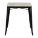 Bolero Bistro Dining Table Slatted Mango Wood Top Black Frame 650mm Bolero