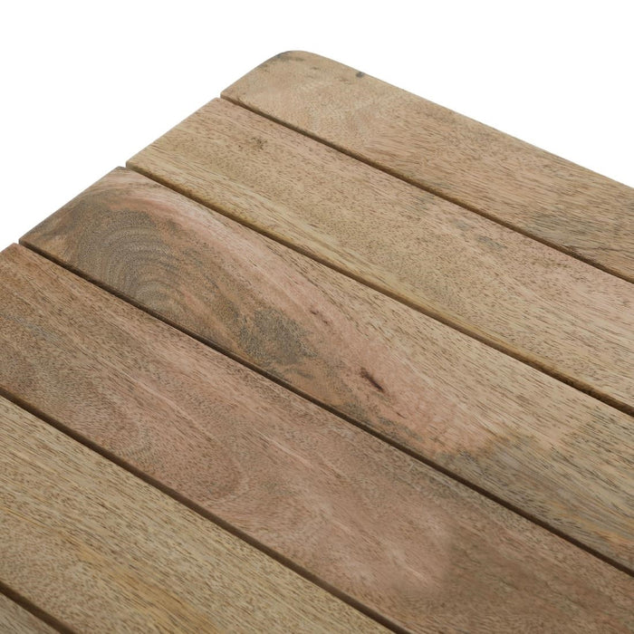 Bolero Bistro Dining Table Slatted Mango Wood Top Gunmetal Frame 650mm Bolero