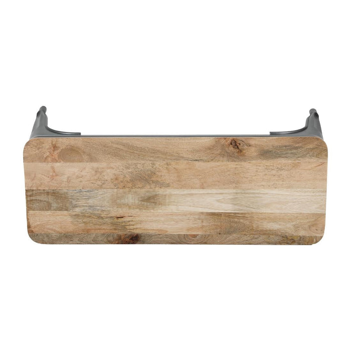 Bolero Bistro Indoor Bench Mango Wood & Gunmetal Frame 1000mm (2 Pack) Bolero
