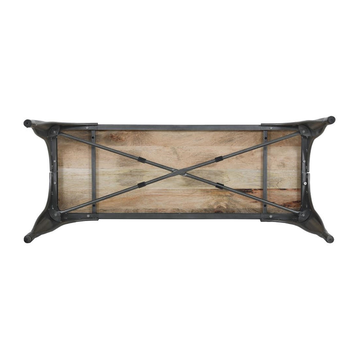 Bolero Bistro Indoor Bench Mango Wood & Gunmetal Frame 1000mm (2 Pack) Bolero