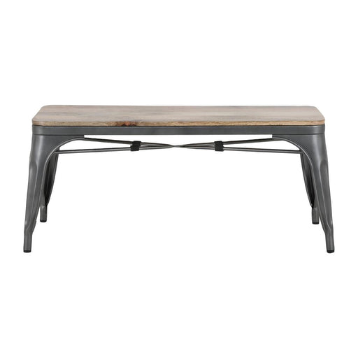Bolero Bistro Indoor Bench Mango Wood & Gunmetal Frame 1000mm (2 Pack) Bolero
