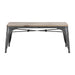 Bolero Bistro Indoor Bench Mango Wood & Gunmetal Frame 1000mm (2 Pack) Bolero
