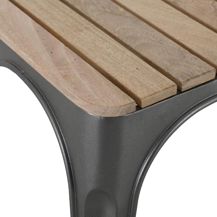 Bolero Bistro Indoor Bench Slatted Mango Wood & Gunmetal Frame 850mm (2 Pack) Bolero