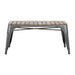 Bolero Bistro Indoor Bench Slatted Mango Wood & Gunmetal Frame 850mm (2 Pack) Bolero