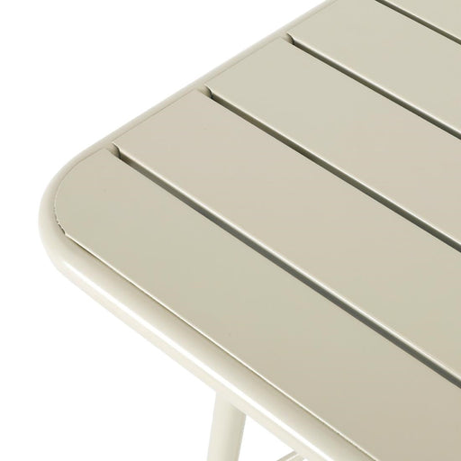 Bolero Amalfi Square Slatted Steel Folding Table Taupe 700mm Bolero