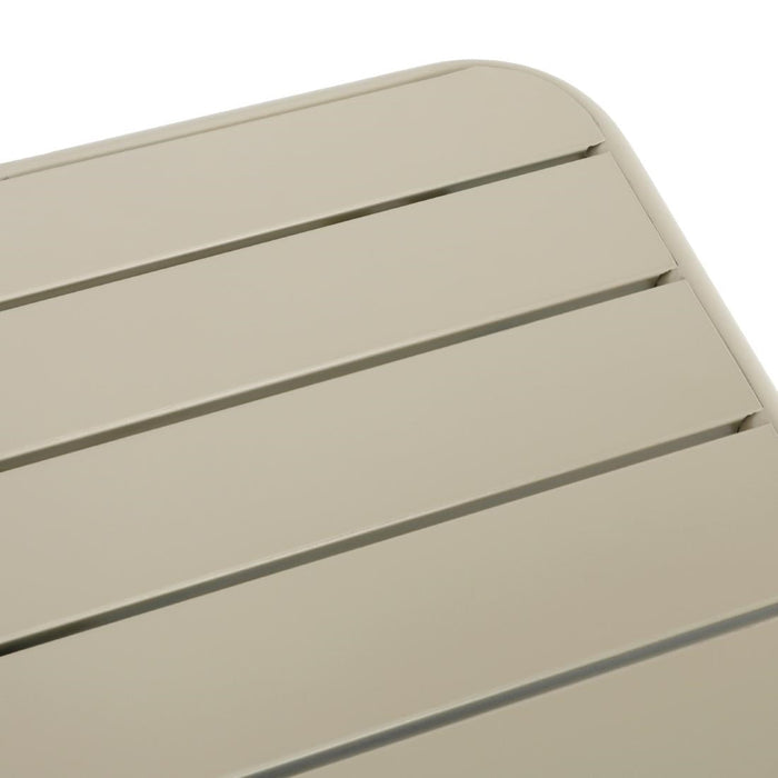 Bolero Amalfi Square Slatted Steel Folding Table Taupe 700mm Bolero