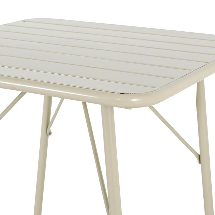 Bolero Amalfi Square Slatted Steel Folding Table Taupe 700mm Bolero
