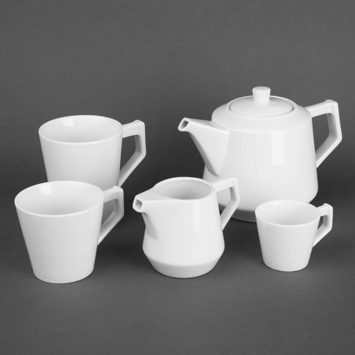 Olympia Whiteware Deco Teapot 820ml (2 Pack) Olympia