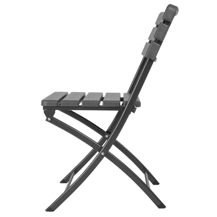 Bolero Folding Chairs Grey Wood Effect (2 Pack) Bolero