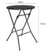Bolero Folding HDPE Bar Table Wood Effect Black 800mm Bolero