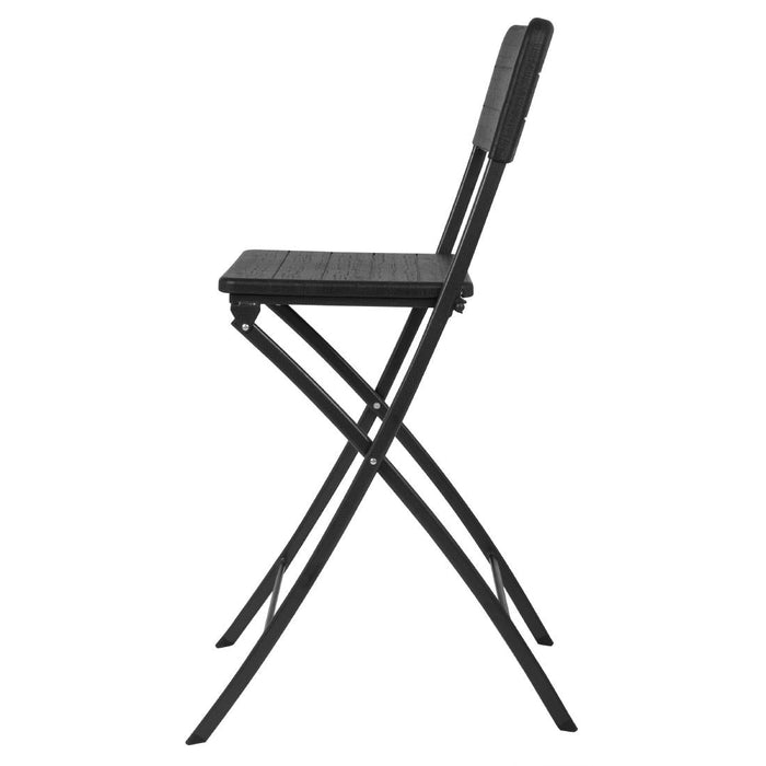 Bolero Folding Bar Chairs Black Wood-Effect (2 Pack) Bolero