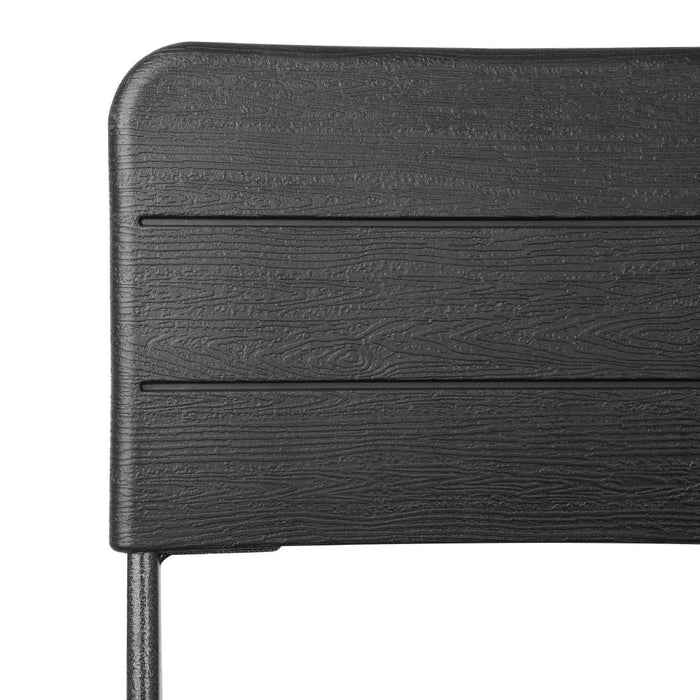 Bolero Folding Bar Chairs Black Wood-Effect (2 Pack) Bolero