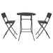 Bolero Folding Bar Chairs Black Wood-Effect (2 Pack) Bolero