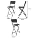 Bolero Folding Bar Chairs Black Wood-Effect (2 Pack) Bolero