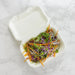 Vegware Compostable Bagasse Clamshell Hinged Meal Boxes 7"x 5" (500 Pack) Vegware