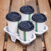 Vegware Moulded Pulp Fibre Splitable 4-Cup Carry Trays (160 Pack) Vegware