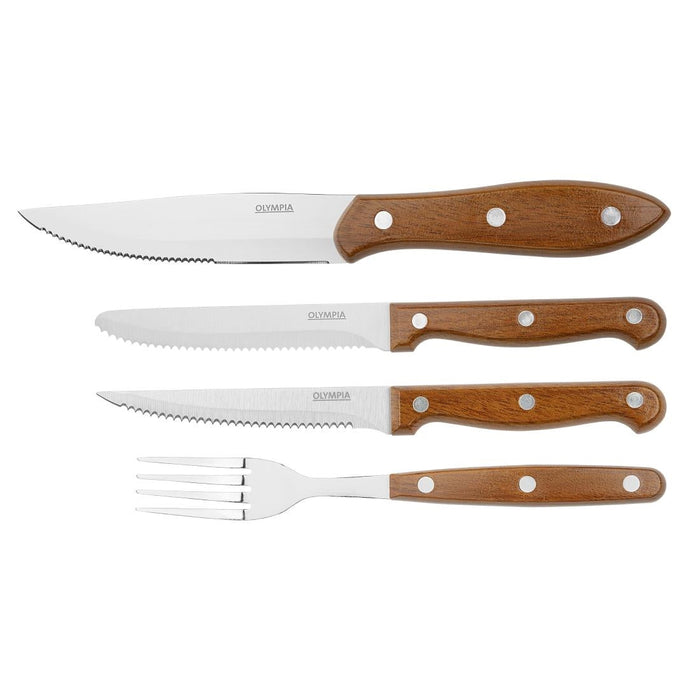 Olympia Steak Knives with PP Wood Effect Handles (12 Pack) Olympia