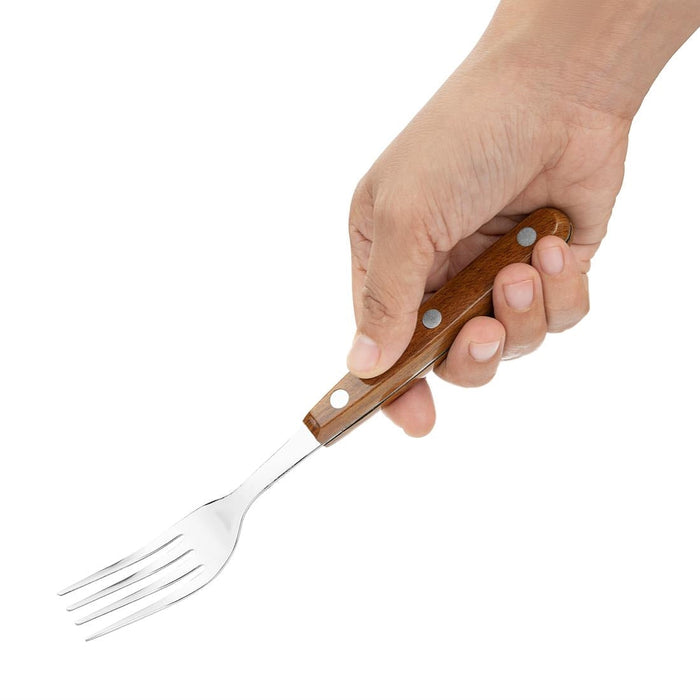 Olympia Steak Forks with PP Wood Effect Handles (12 Pack) Olympia