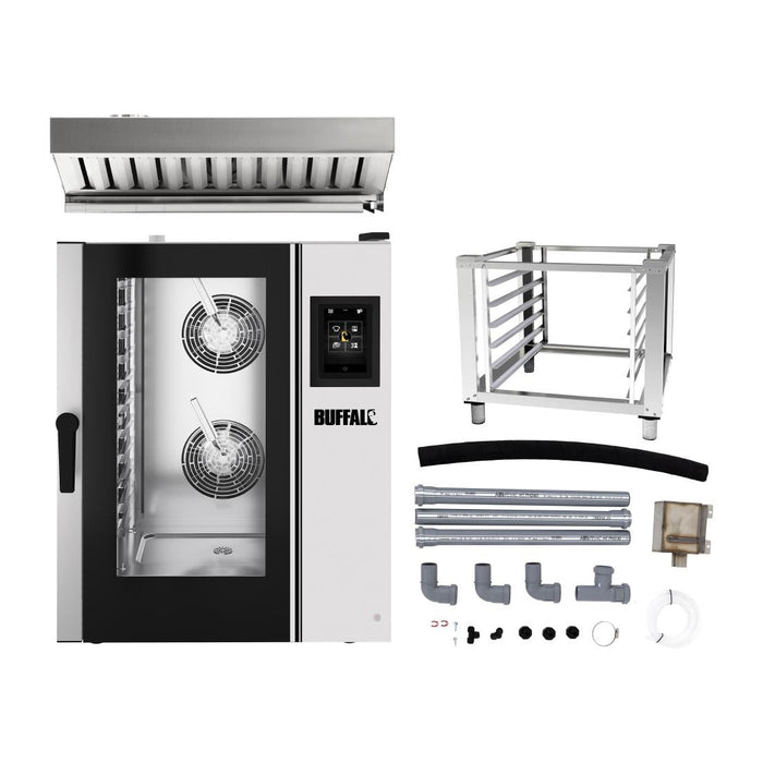 Buffalo Smart Touchscreen Combi Oven 11 x GN 1/1 w/stand Hood & Installation Kit Buffalo
