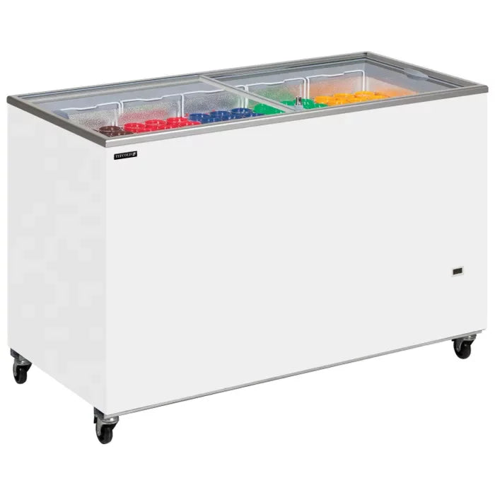 Tefcold IC400SC Sliding Flat Glass Lid Chest Freezer