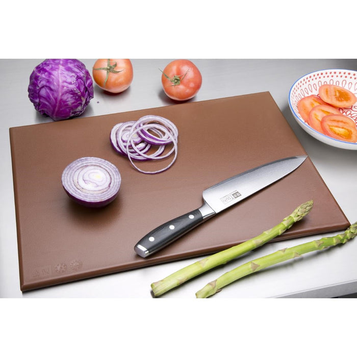 Hygiplas High Density Brown Chopping Board 450x300x12mm Hygiplas