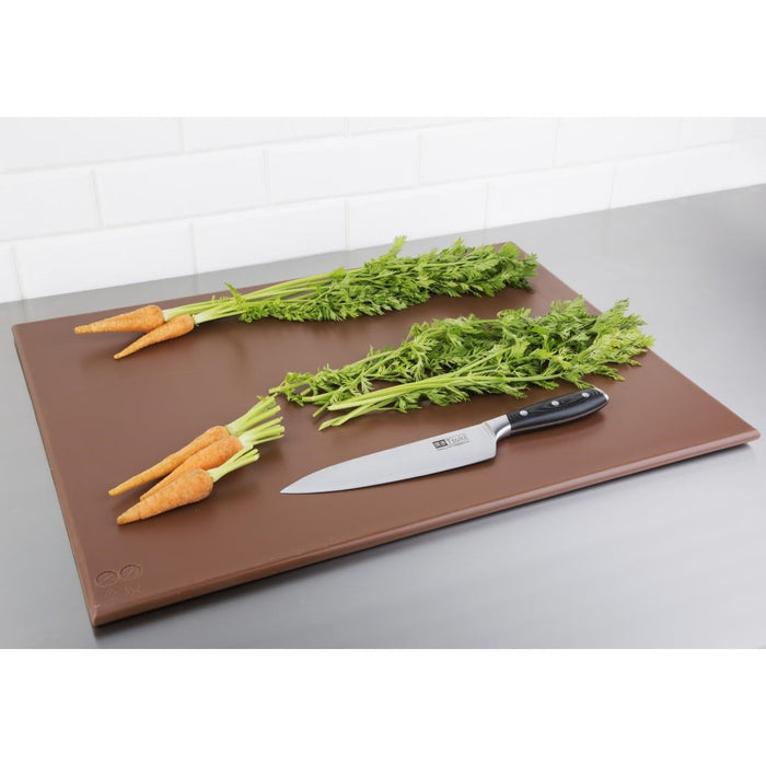 Hygiplas High Density Brown Chopping Board Large 600x450x12mm Hygiplas