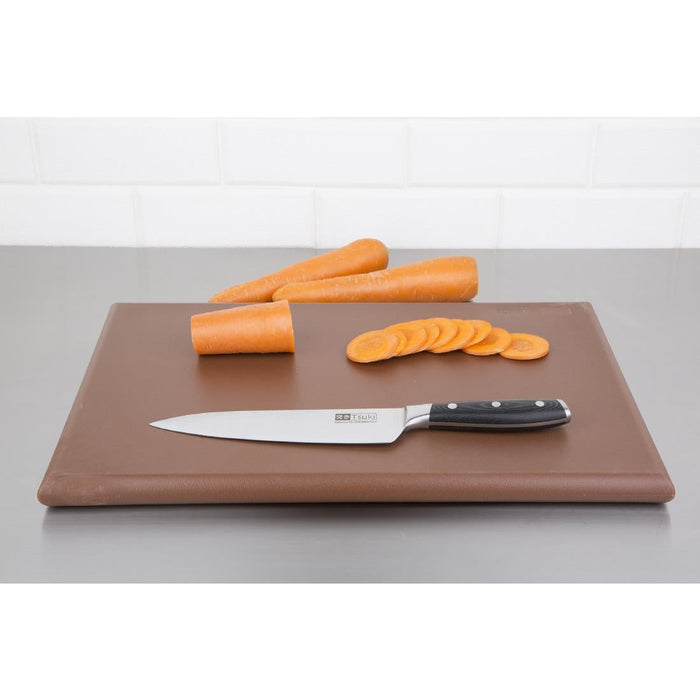 Hygiplas Thick High Density Brown Chopping Board Standard 450x300x25mm Hygiplas