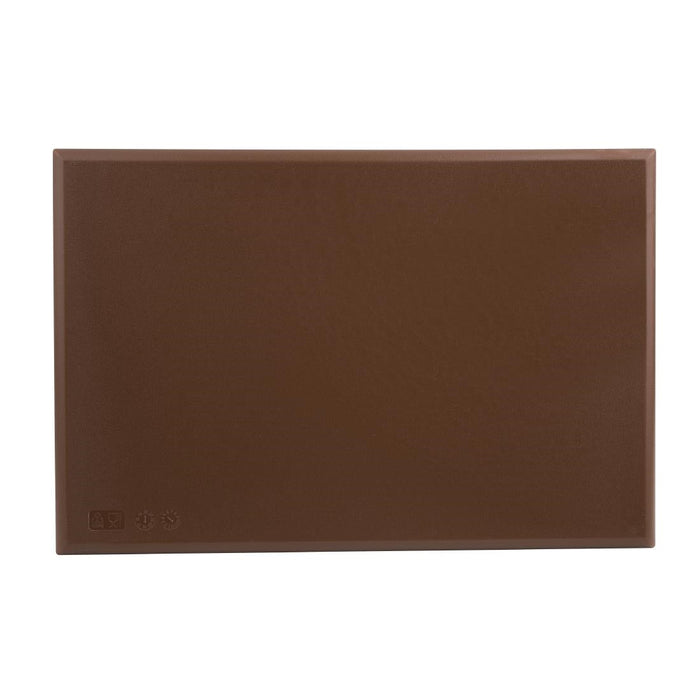 Hygiplas Thick High Density Brown Chopping Board Standard 450x300x25mm Hygiplas