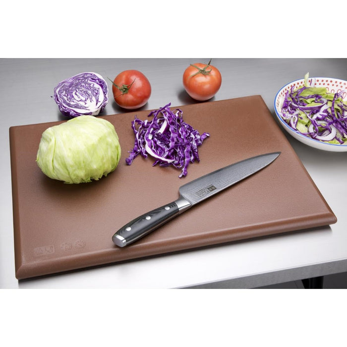 Hygiplas Thick High Density Brown Chopping Board Standard 450x300x25mm Hygiplas