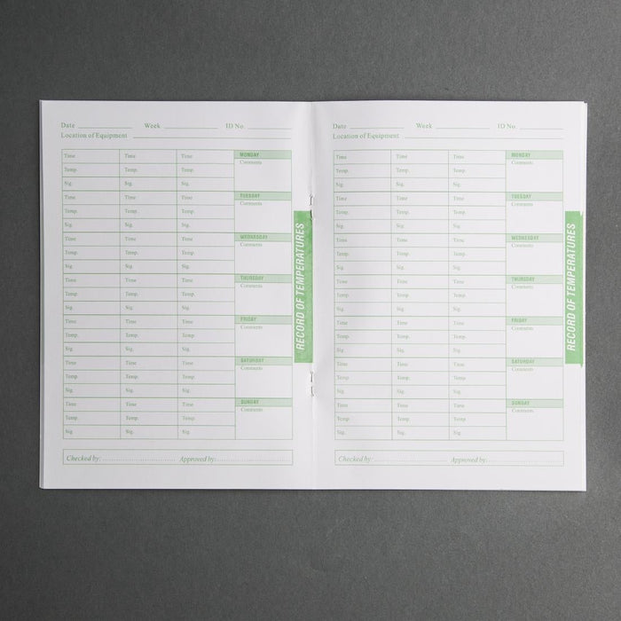 Temperature Log Book Hygiplas