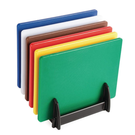 Special Offer Hygiplas Low Density Chopping Boards and Knife Set (6 Boards Pack) Hygiplas