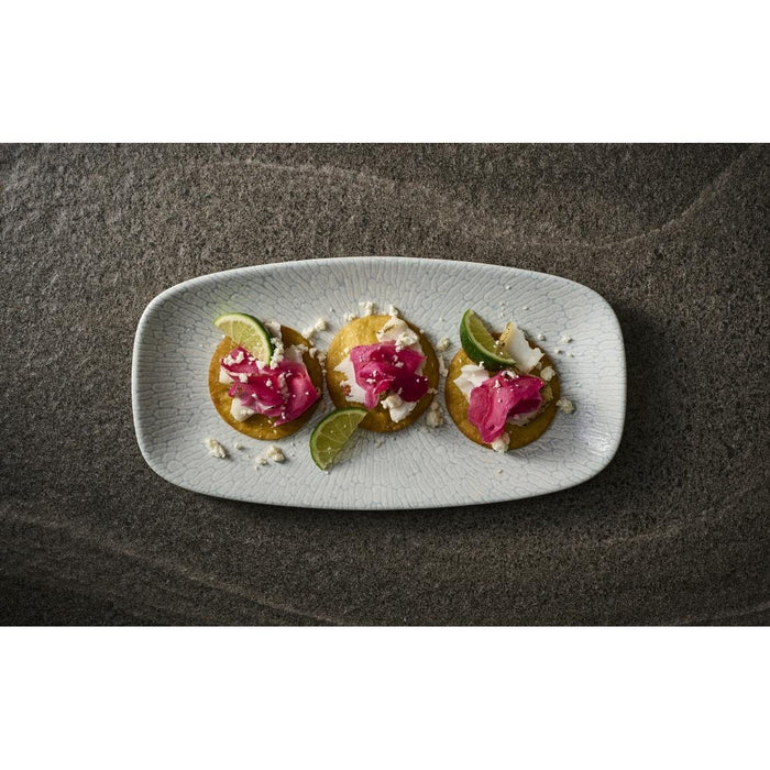 Churchill Delta Grey Oblong Plates 298x153mm (12 Pack) Churchill Super Vitrified