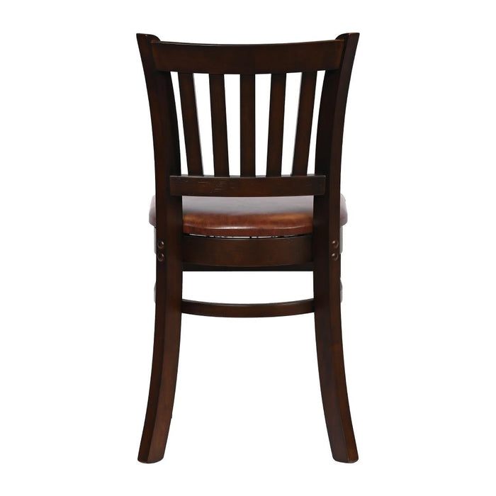 Turin Dining Table with 4 Manhattan Chairs in Dark Walnut with Bison Espresso Everyday