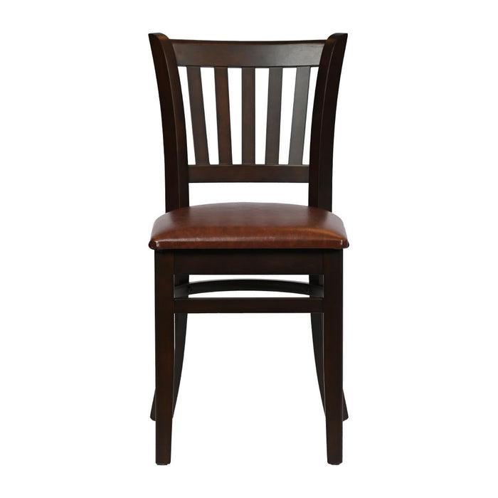 Turin Dining Table with 4 Manhattan Chairs in Dark Walnut with Bison Espresso Everyday