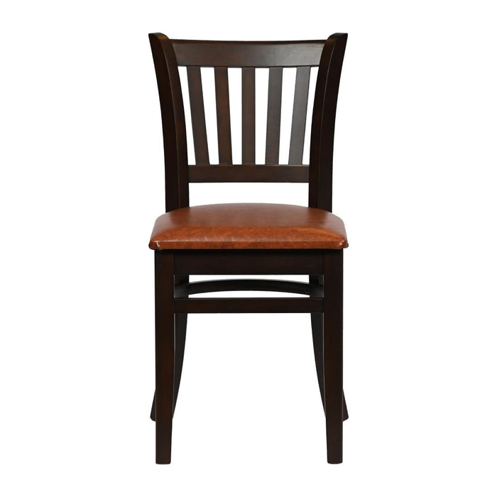 Turin Dining Table with 4 Manhattan Chairs in Dark Walnut with Bison Tan Everyday