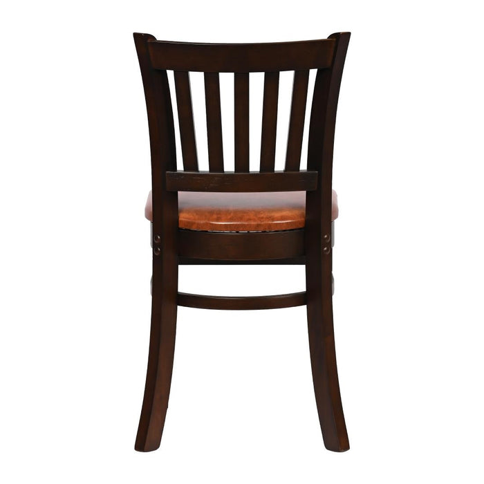 Turin Dining Table with 4 Manhattan Chairs in Dark Walnut with Bison Tan Everyday