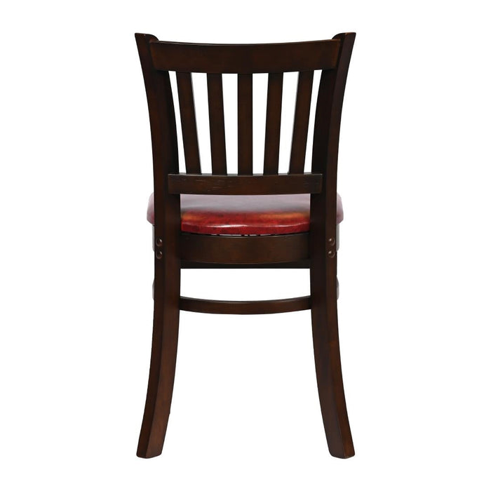 Turin Dining Table with 4 Manhattan Chairs in Dark Walnut with Bison Bordeaux Everyday