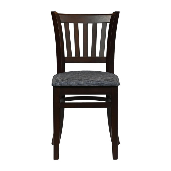 Turin Dining Table with 4 Manhattan Chairs in Dark Walnut with Shetland Sea Everyday