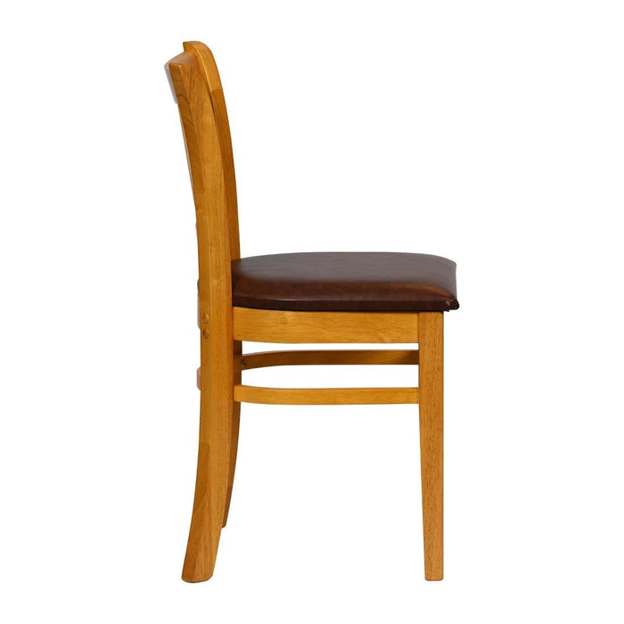 Turin Dining Table with 4 Manhattan Chairs in Soft Oak with Bison Espresso Everyday