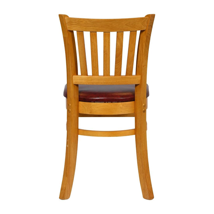 Turin Dining Table with 4 Manhattan Chairs in Soft Oak with Bison Bordeaux Everyday