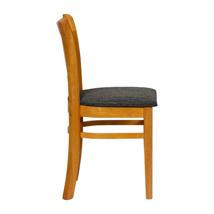 Turin Dining Table with 4 Manhattan Chairs in Soft Oak with Shetland Smoke Everyday